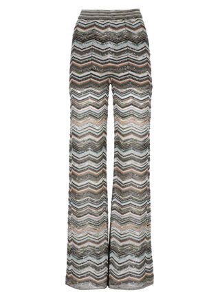 Missoni Wide-Leg Viscose Pants with All-Over Multicolor Lurex Pattern