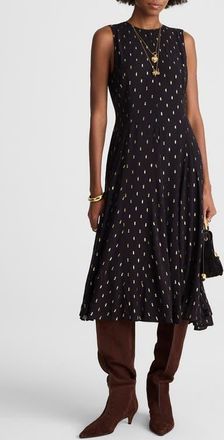 Madewell Sleeveless Flare Midi Dress in Crinkle at Nordstrom, Size 12