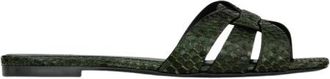 Saint Laurent Tribute Slides - Dames - Schoenen - Groen - Maat: 36 EU Leer