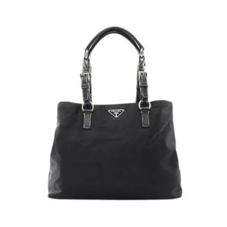 Prada Pre-owned Bolso Tote de Piel Saffiano de Nailon - Pre-owned - Mujer - Negro - ONE SIZE