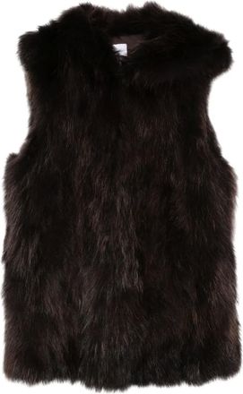 Cenere GB faux-fur sleeveless jacket - Brown
