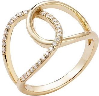 Adornia Adornia 14K Over Silver Cz Tall Infinity Ring