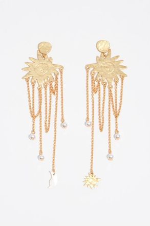 Bimba & Lola Sun Earrings With Brushed Chains in Gold at Nordstrom