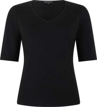 Emporio Armani T-shirt met korte mouwen en V-hals - Dames - T-shirts - Zwart - XL - Tops
