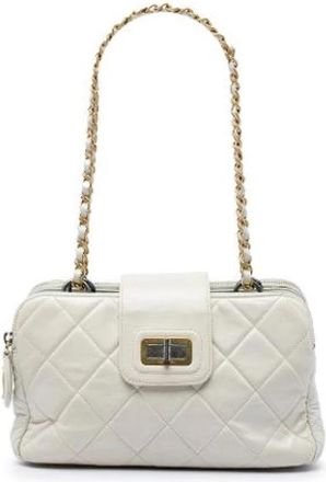 Chanel Pre-owned Vintage Shoulder Bag - Dames - Vintage Schoudertas - Wit - ONE Size - Leer - Vintage