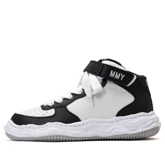 Miharayasuhiro WAYNE OG Sole Leather High-top Sneaker Black White A08FW705-BLKWHT