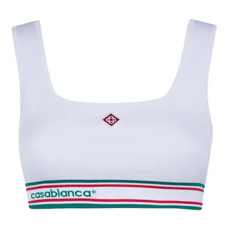 Casablanca Sleeveless Tops, female, White, Size: L/XL Ribbed Striped Top