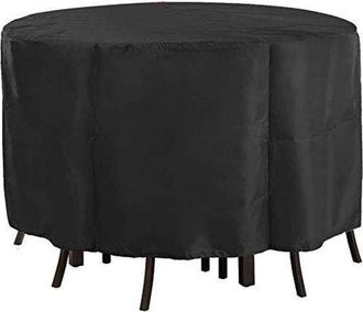 OEM Funda Redonda Para Mesa De Jard&iacute;n, Mesa Redonda Para Sillas De Patio, Funda Resistente De Tela Oxford Para Muebles De Exterior - Resistente Al Viento,