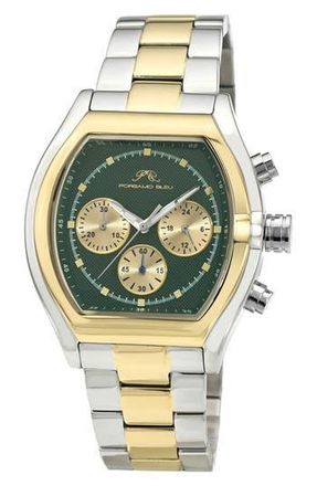Porsamo Bleu Roman Chronograph Bracelet Watch, 42mm in Two-Tone Green at Nordstrom Rack