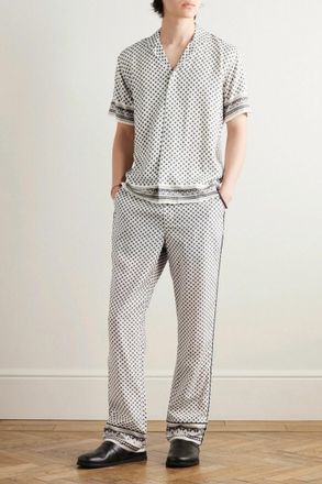 Orlebar Brown Alfred Solmio Printed Lyocell Trousers In White Sand