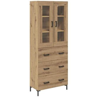 vidaXL Aparador Alto 2 Pcs Roble Artesanal Madera De Ingenier&iacute;a Vidaxl