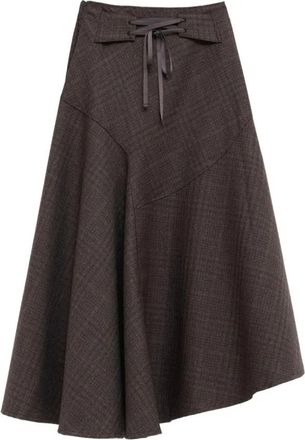 Our Legacy Waltz Skirt - Dames - Midirokken - Bruin - 4XS - Wol - Rokken