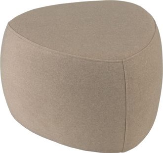 Macabane Puf con forma de guijarro en tejido efecto terciopelo beige oscuro