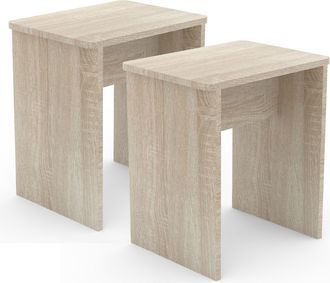 ebuy24 Juego De 2 Asientos Taburete Mesa Lateral Esal 45x40x30 - Vcm