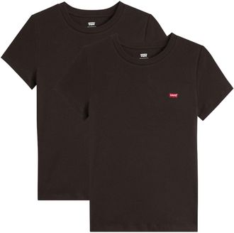 Levi's T-Shirt LEVIS VNECK TEE 2 PACK, Damen, Gr. XL (42), 2 pack tee caviar,, Jersey, Obermaterial: 100% Baumwolle, Basic h&uuml;ftlang, V-Ausschnitt, Shirts T-S