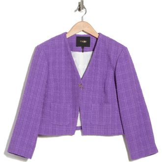 Maje Vapraia Tweed Jacket in Violet at Nordstrom Rack, Size 4 (Fits Like 10 Us) / 42 Eu