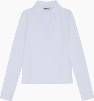 Ellesse Womens Jeorg LS Fitted Polo Shirt - White - Size: 16