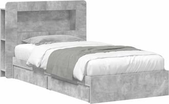 vidaXL Estructura De Cama Con Almacenamiento Gris Hormig&oacute;n 90 X 190 Cm Vidaxl