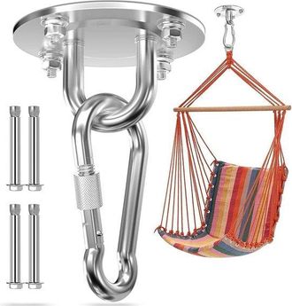 No Brand Gancho De Techo De Alta Resistencia, Giratorio 360&deg;, De Acero Inoxidable 304, Ideal Para Techos De Madera, Terrazas, Gimnasios Y Estudios De Yoga
