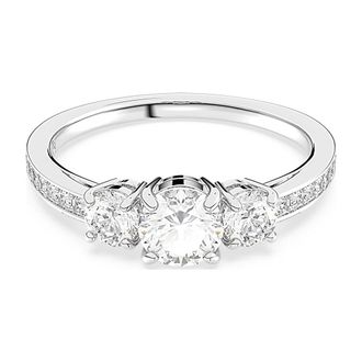 Swarovski Trilogy Kristallen Ring - Dames - Ringen - Grijs - 58 MM - Accessoires