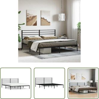 vidaXL Letto con testiera in metallo - Giroletto con Testiera in Metallo Nero 180x200 cm