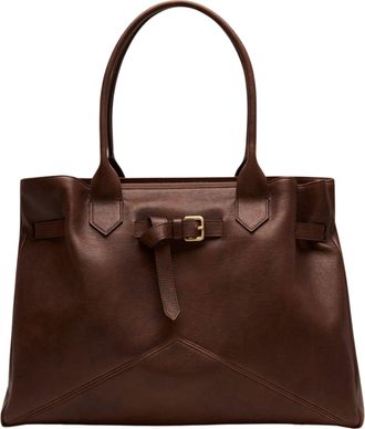 Ballantyne Buffed Calfskin Tote Bag With Diamond Pattern