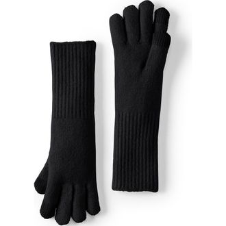 Lands End CashTouch Knit Gloves in Black at Nordstrom, Size Large
