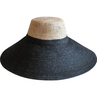 Brunna.Co The Riri Duo Jute Straw Hat in Black at Nordstrom, Size Medium