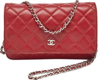 Chanel Pre-owned Compact Wallet - Dames - Vintage Schoudertas - Rood - ONE Size - Leer - Vintage