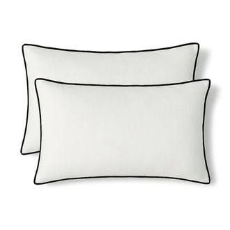 Febronie Juego de 2 fundas de coj&iacute;n algod&oacute;n 50x30blanco / negro