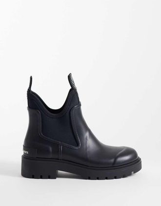 Calvin Klein Stivaletti Chelsea da pioggia alla caviglia neri-Nero