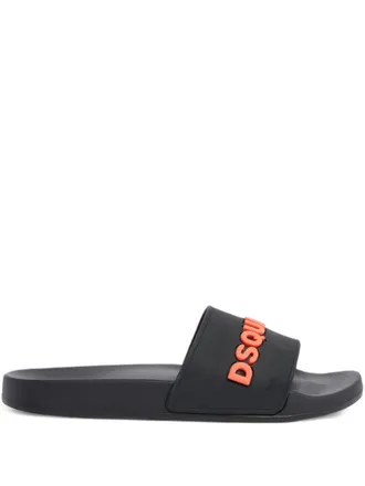 Dsquared2 Open Toe Slip-On Sandals With Raised Logo Lettering