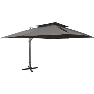 vidaXL Sombrilla Jard&iacute;n Voladiza Cubierta Doble Antracita 400x300 Cm Vidaxl