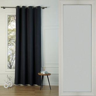 Febronie Cortina opaca con ojales algodón carbón 130x260