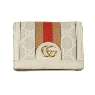 Gucci Pre-owned Wallets, female, Beige, Size: ONE SIZE Pre-owned Ophidia Card Case Wallet