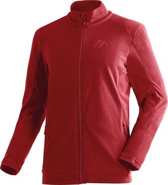 Maier Sports Fleecejacke MAIER SPORTS Dennis Jacket M, Herren, Gr. 48, rot, 100% Polyester, hoch geschlossener Ausschnitt, Jacken Fleecejacke, Herren Midlayer, pfl