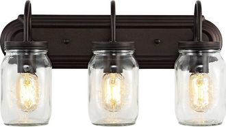 Jonathan Y Designs Jonathan Y Gaines 19.3In 3-Light Mason Jar Led Vanity