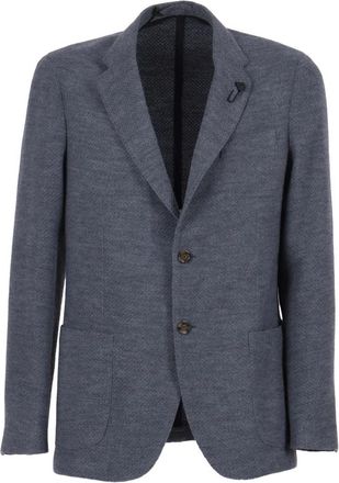Lardini Giacca Liknit - Heren - Blazers - Grijs - 3XL - Wol - Jassen