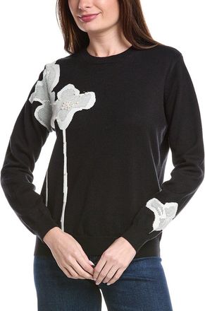 Gracia Floral Knitted Pearl Embellishments Sweatshirt
