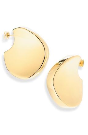 Bottega Veneta Large Disc Earrings in 8120 Yellow Gold at Nordstrom