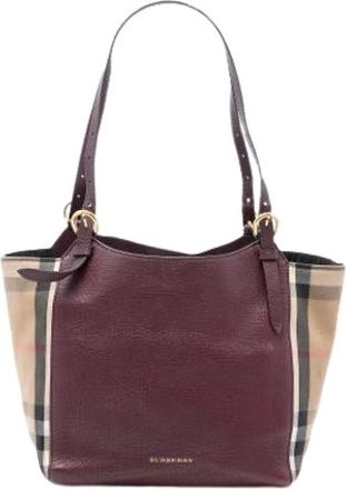 Burberry Pre-owned Tote Bags, female, Red, Size: ONE SIZE Pre-owned Leather Tote