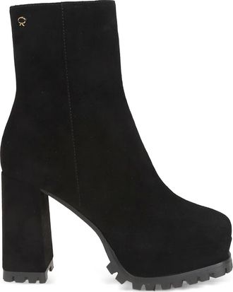 Gianvito Rossi 105mm Harlem platform ankle boots - women - Suede/Leather/Rubber - 36.5 - Black