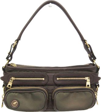 Hunting World Nylon Leather Handbag Shoulder Bag (Pre-Owned)