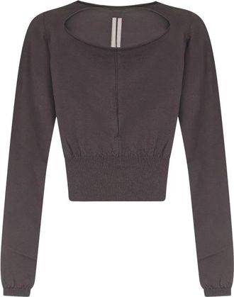 Rick Owens Round-neck Truien - Dames - Ronde hals truien - Bruin - L - Truien & Vesten