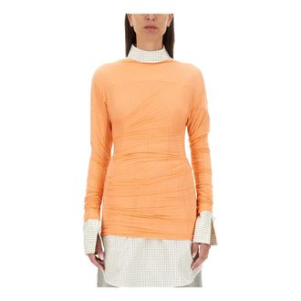 Dries Van Noten Long Sleeve Top - female - Dries Van Noten - Long Sleeve T-Shirts - Orange - XS - Tops