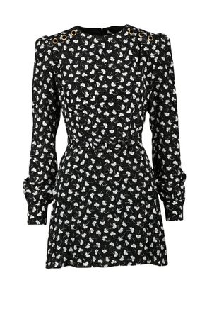 Alessandra Rich Short Silk Dress - Black/White