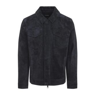 Yves Salomon Leather Jackets, male, Blue, Size: XL A7206 Nightfall Jacket