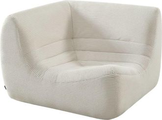 Sweeek Sill&oacute;n envasado al vac&iacute;o esquinero de pana, crema