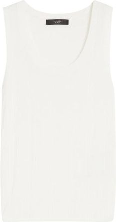 Max Mara Sleeveless Viscose Top - female - Weekend Max Mara - Round-neck Knitwear - White - XS - Knitwear