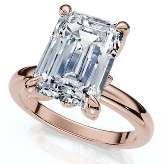 Pompeii3 2.05Ct Emerald Cut Certified Diamond Hidden Petal Engagement Ring Gold Lab Grown